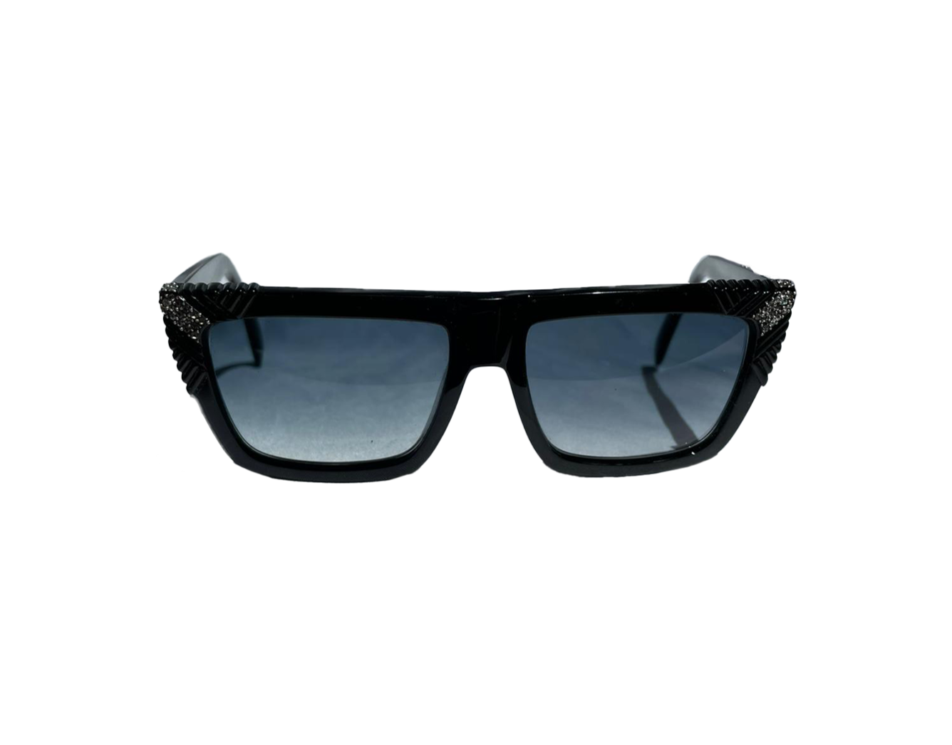 Gianni Versace 80s Black Square Sunglasses