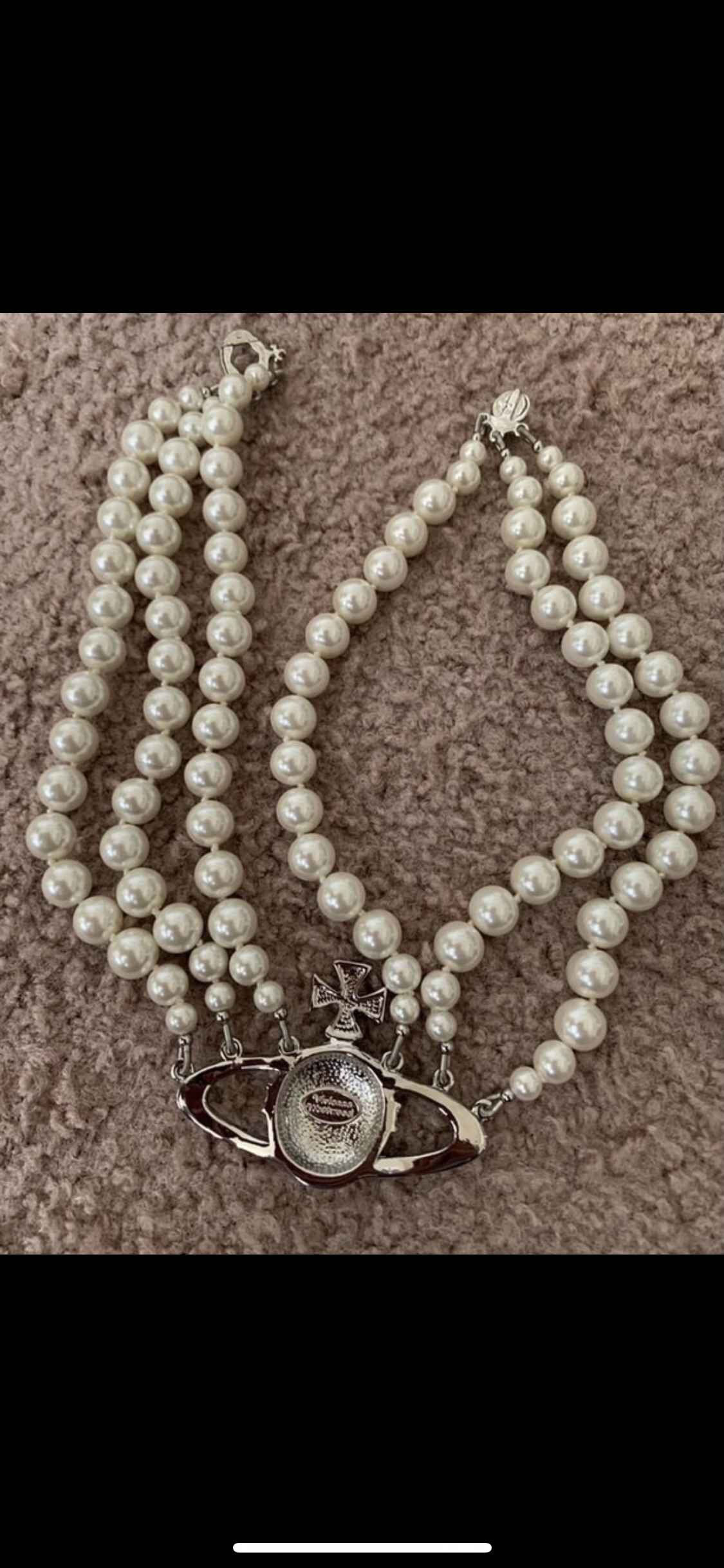 Vivienne Westwood 3 Strand Pearl Orb Necklace